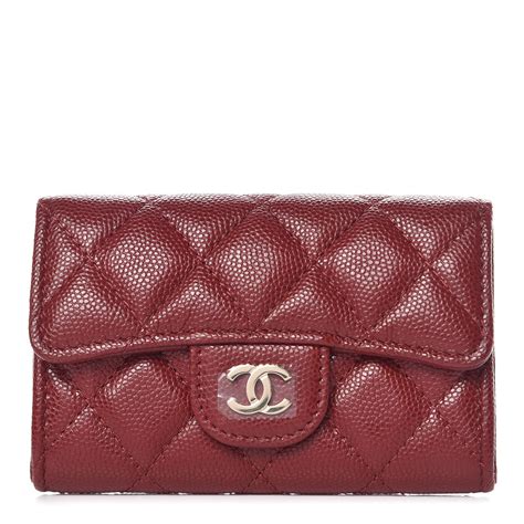 chanel burgundy card holder|CHANEL Iridescent Caviar Quilted Flap Card Holder Wallet .